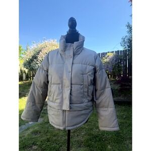 DKNY Women's Short Puffer Jacket Beige Color Size XXS New with Tags
